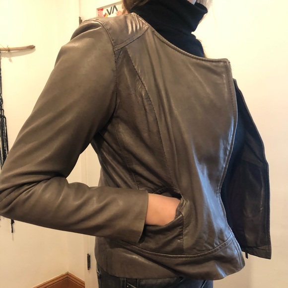 Cole Haan gray leather jacket - Picture 9 of 11